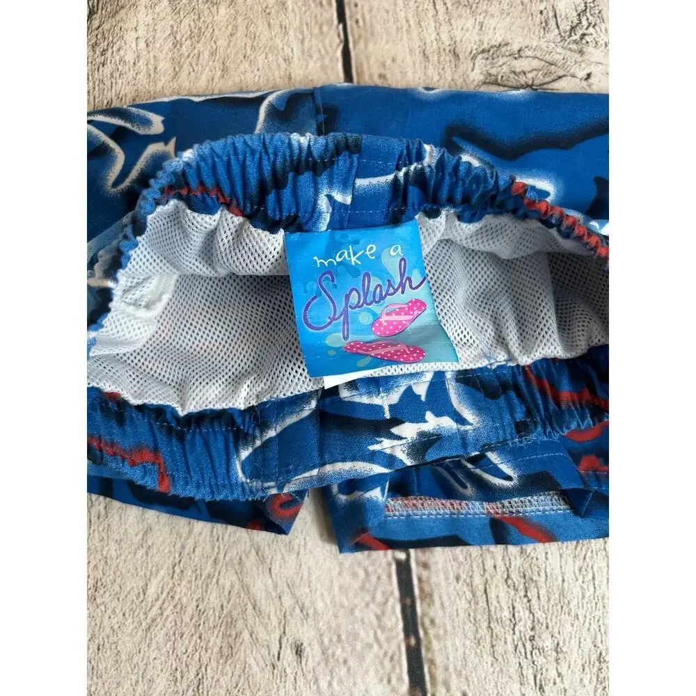 MAKE A SPLASH SWIMWEAR Boy’s Swim Trunks in a Shark Pattern / Size: 18-24 Months